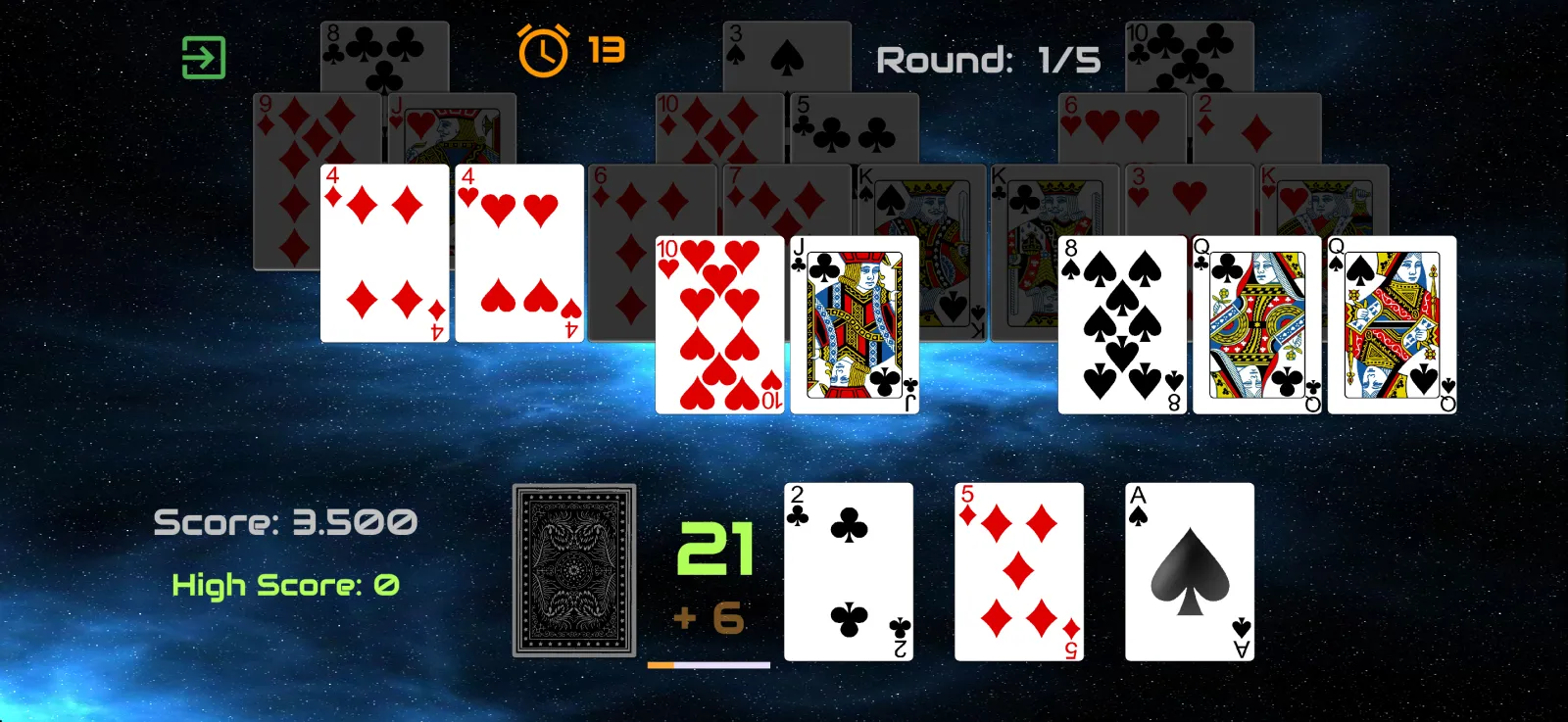 Combo of six cards with three open base cards